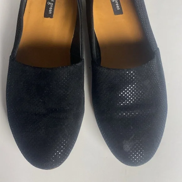 Paul Green Munchen Naomi Perforated Black Loafer Flats, Size US 8.5 or UK 6